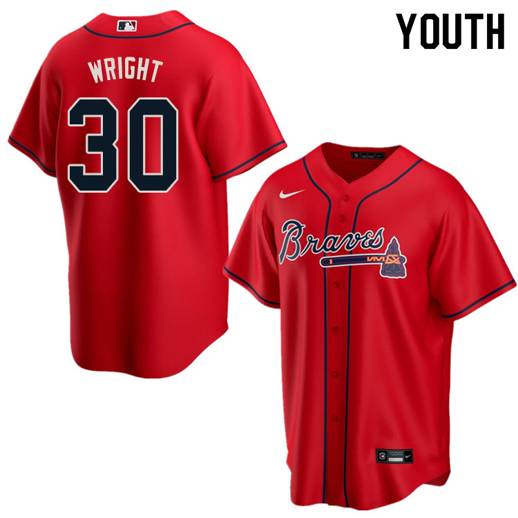 Nike Youth #30 Kyle Wright Atlanta Braves Baseball Jerseys Sale-Red